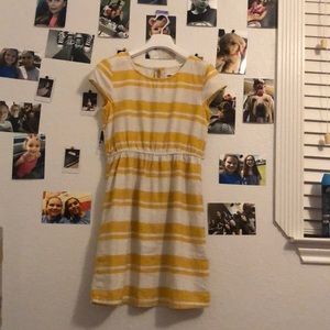 Old navy yellow and white striped dress.